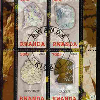 Rwanda 2010 Minerals #1 perf sheetlet containing 4 values fine cto used