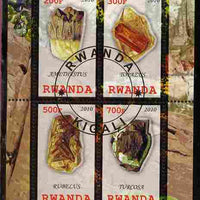 Rwanda 2010 Minerals #3 perf sheetlet containing 4 values fine cto used