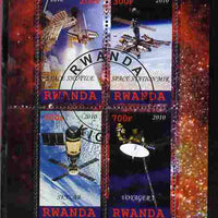 Rwanda 2010 Spacecraft #1 perf sheetlet containing 4 values fine cto used