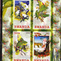 Rwanda 2010 Parrots perf sheetlet containing 4 values unmounted mint