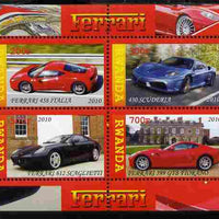 Rwanda 2010 Ferrari Cars perf sheetlet containing 4 values unmounted mint