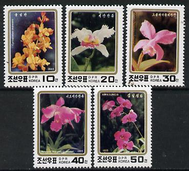 North Korea 1993 Orchids perf set of 5 unmounted mint, SG N3346-50*