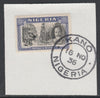 Nigeria 1936 KG5 Pictorial 2s6d black & ultramarine, SG 42 on piece with full strike of Madame Joseph forged postmark type 302