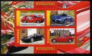 Rwanda 2010 Ferrari Cars imperf sheetlet containing 4 values unmounted mint