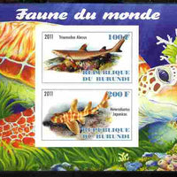 Burundi 2011 Fauna of the World - Sharks #1 imperf sheetlet containing 2 values unmounted mint