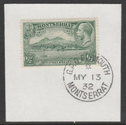 Montserrat 1932 KG5 Pictorial 1/2d green (SG 84) on piece with full strike of Madame Joseph forged postmark type 258