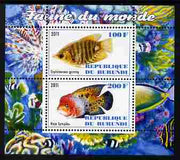 Burundi 2011 Fauna of the World - Fish #1 (Gourami & Vieja) perf sheetlet containing 2 values unmounted mint