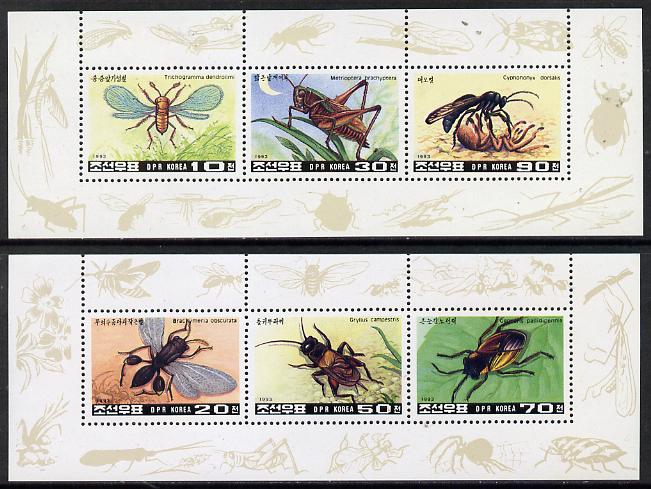 North Korea 1993 Insects set of 2 sheetlets each containing 3 values