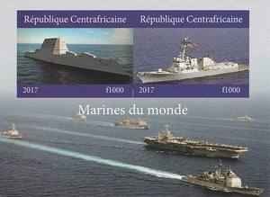 Central African Republic 2017 Ships of the World #1 imperf sheetlet containing 2 values unmounted mint. Note this item is privately produced and is offered purely on its thematic appeal