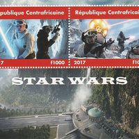 Central African Republic 2017 Star Wars #2 perf sheetlet containing 2 values unmounted mint. Note this item is privately produced and is offered purely on its thematic appeal