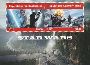 Central African Republic 2017 Star Wars #2 perf sheetlet containing 2 values unmounted mint. Note this item is privately produced and is offered purely on its thematic appeal