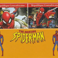 Central African Republic 2017 Spiderman perf sheetlet containing 2 values unmounted mint. Note this item is privately produced and is offered purely on its thematic appeal