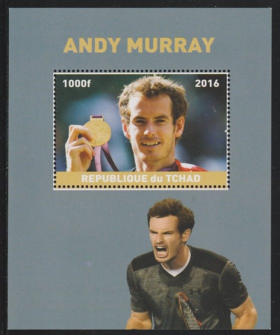 Chad 2016 Andy Murray perf s/sheet containing 1 value unmounted mint. Note this item is privately produced and is offered purely on its thematic appeal. .