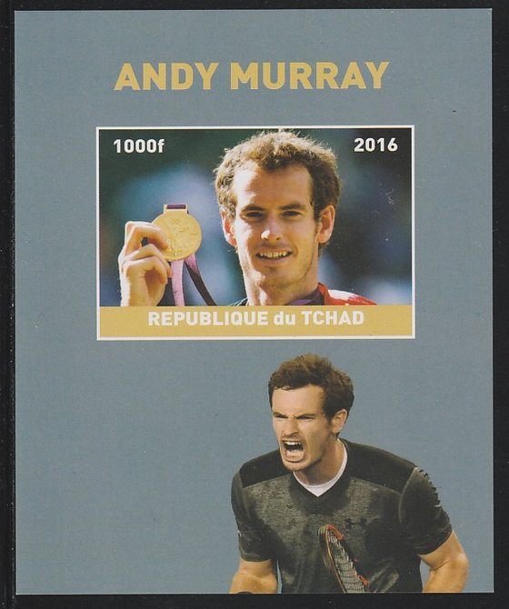 Chad 2016 Andy Murray imperf s/sheet containing 1 value unmounted mint. Note this item is privately produced and is offered purely on its thematic appeal. .