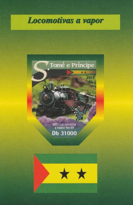 St Thomas & Prince Islands 2015 Steam Trains #2 imperf deluxe sheet unmounted mint. Note this item is privately produced and is offered purely on its thematic appeal