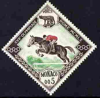 Monaco 1960 Olympic Games 5c Horse Jumping Diamond shaped unmounted mint SG 692