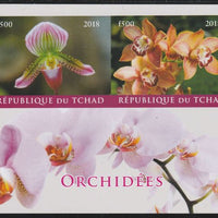 Chad 2018 Orchids imperf sheetlet containing 2 values unmounted mint. Note this item is privately produced and is offered purely on its thematic appeal. .