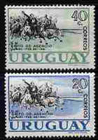 Uruguay 1961 150th Anniversary of Revolution perf set of 2 unmounted mint, SG 1172-73