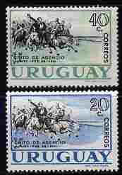 Uruguay 1961 150th Anniversary of Revolution perf set of 2 unmounted mint, SG 1172-73