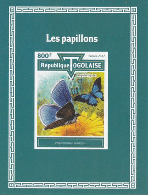 Togo 2017 Butterflies #1 imperf deluxe sheet unmounted mint. Note this item is privately produced and is offered purely on its thematic appeal.