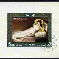 Ajman 1969 The Clothed Maya by Goya 5R imperf individual m/sheet fine cto used Michel BL119