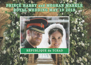 Chad 2018 Royal Wedding #1 Harry & Meghan imperf deluxe sheet unmounted mint. Note this item is privately produced and is offered purely on its thematic appeal, it has no postal validity
