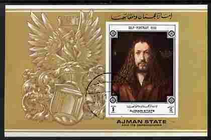 Ajman 1972 Self Portrait by Albrecht Durer 5R imperf individual m/sheet fine cto used Michel BL371