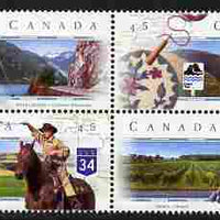 Canada 1997 Scenic Highways - 1st series se-tenant perf block of 4 unmounted mint SG 1737-40