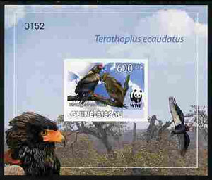 Guinea - Bissau 2011 WWF - Bateleur Eagle imperf individual deluxe s/sheet #1 on thin card