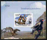 Guinea - Bissau 2011 WWF - Bateleur Eagle imperf individual deluxe s/sheet #2 on thin card