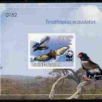 Guinea - Bissau 2011 WWF - Bateleur Eagle imperf individual deluxe s/sheet #3 on thin card