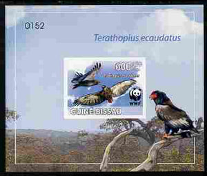 Guinea - Bissau 2011 WWF - Bateleur Eagle imperf individual deluxe s/sheet #3 on thin card