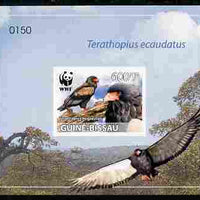 Guinea - Bissau 2011 WWF - Bateleur Eagle imperf individual deluxe s/sheet #4 on thin card