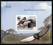 Guinea - Bissau 2011 WWF - Bateleur Eagle imperf individual deluxe s/sheet #4 on thin card