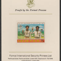 Lesotho 1982 75th Anniversary of Scouting- 75s Scouts Saluting,imperf mounted on Format International Proof Card, as SG478