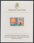 Nauru 1979 Christmas 7c Peace on Earth,imperf mounted on Format International Proof Card, as SG216