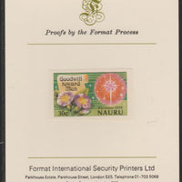 Nauru 1979 Christmas 30c Goodwill Toward Men,imperf mounted on Format International Proof Card, as SG219