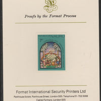 Nauru 1975 Christmas - Stained Glass Window,7c imperf mounted on Format International Proof Card, as SG140