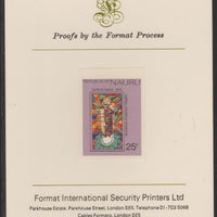 Nauru 1975 Christmas - Stained Glass Window,25c imperf mounted on Format International Proof Card, as SG142