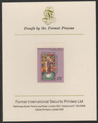 Nauru 1975 Christmas - Stained Glass Window,25c imperf mounted on Format International Proof Card, as SG142