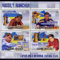 Guinea - Bissau 2010 Chess - Vassily Ivanchuk perf sheetlet containing 4 values unmounted mint