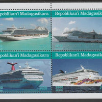 Madagascar 2020 Cruise Ships perf sheetlet containing 4 values unmounted mint. Note this item is privately produced and is offered purely on its thematic appeal, it has no postal validity