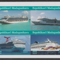 Madagascar 2020 Cruise Ships imperf sheetlet containing 4 values unmounted mint. Note this item is privately produced and is offered purely on its thematic appeal, it has no postal validity