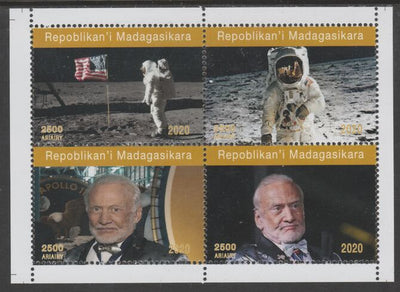 Madagascar 2020 Apollo 11 - 50th Anniversary perf sheetlet containing 4 values unmounted mint. Note this item is privately produced and is offered purely on its thematic appeal, it has no postal validity