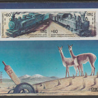 Chile 1988 Railway Anniversaries impdrf m/sheet containing 2 values unmounted mint, SG MS1163