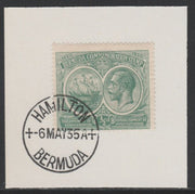 Bermuda 1920-21 KG5 Tercentenary (1st issue) 1/2d (SG 60) on piece with full strike of Madame Joseph forged cancellation type 61