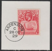 Bermuda 1921 KG5 Tercentenary (2nd issue) 1d (SG 76) on piece with full strike of Madame Joseph forged cancellation type 61