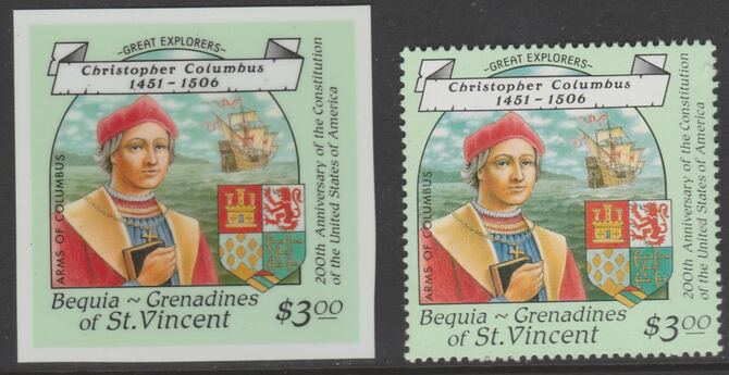 St Vincent Bequia 1988 Explorers 3.0 Christopher Columbus die