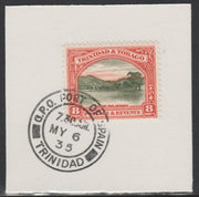 Trinidad & Tobago 1935-37 KG5,Pictorial 8c (SG234) on piece with full strike of Madame Joseph forged postmark type 421