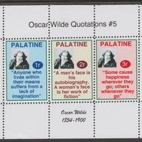 Palatine (Fantasy) Quotations by Oscar Wilde #5 perf deluxe glossy sheetlet containing 3 values each with a famous quotation,unmounted mint